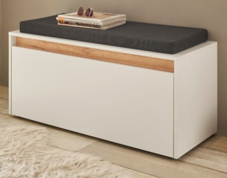 Garderobe Sitzbank Center in weiß und Eiche Wotan 100 cm