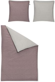 Irisette Mako-Satin Bettwäsche Set Bettwäsche 2 teilig Bettbezug 140 x 200 cm Kopfkissenbezug 90 x 70 cm Elba-K 8350-30 rosa