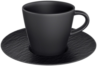 Villeroy & Boch Manufacture Rock Glow Espressotasse mit Untertasse 60 ml schwarz