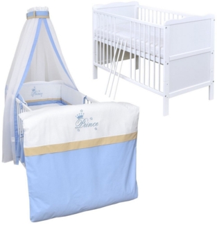 Baby-Delux Komplettbett Babybett Jack Komplettset, 10-tlg, Kinderbett 70x140 cm weiß, Bettset verschiedene Designs