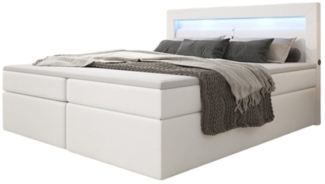 Luxusbetten24 Boxspringbett Repos, mit LED-Beleuchtung und USB-Anschluss