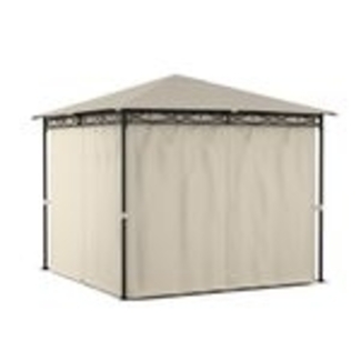 Blumfeldt Mondo - Pergola Partyzelt Gartenzelt Gazebo, Größe: 2,95 x 2,6 x 2,95 m (BxHxT), 4 Seitenteile, EasyMount Concept, Witterungsschutz: UV / Wind / Regen, beige