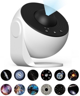 Jibenhome Nachtlicht Sternenhimmel Projektor 12 Disc, Galaxy Projector Einstellbar Fokus, Planetarium Projektor Kinder Erwachsene Timer, Planeten Lampe