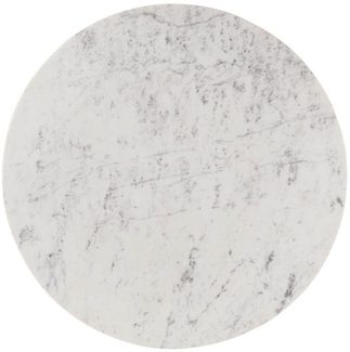 Massivmoebel24 Esstisch BARCELONA (Massivholz, Massivholztisch), rund Mango 120 x 120 x 76 braun lackiert / Marmor weiß BARCELONA #228