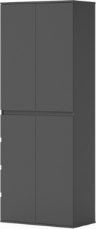 Vicco Kleiderschrank Anthrazit 74 x 191.5 cm mit 4 Türen, Claus