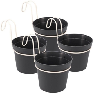 GarPet Blumentopf 4 x Hängetopf Blumentopf Pflanztopf Set mit Haken Hängeblumentopf Wand