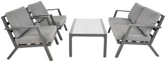 Garten Loungegruppe MARAH inkl. 2-Sitzer, 2 Sessel & Tisch in grau