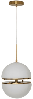 Signature 'MONTMARTRE' Pendelleuchte aus goldenem Metall mit weißer Glaskugel - H25 cm - Golden