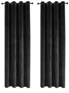 Haus und Deko Gardine Vorhang 2er Set Ösen Verdunkelung 140x245 cm Samt weich blickdicht, Ösen (2 St), Polyester