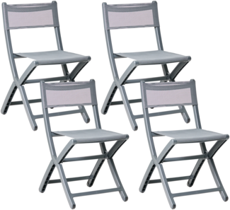 Gartenstuhl 4er Set TALCA Dunkelgrau