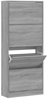 vidaXL Schuhschrank Grau Sonoma 63x24x147 cm Holzwerkstoff 342548