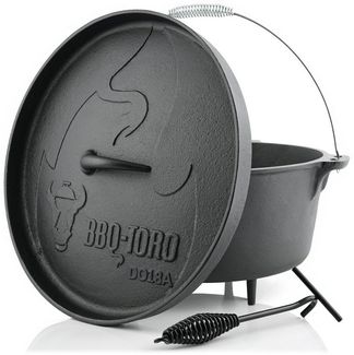 BBQ-Toro Grilltopf Dutch Oven DO18A, 19,0 L Alpha Gusseisen Kochtopf, Gusstopf, Gusseisen (3-tlg)