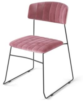 Mundo Stapelstuhl Rosa, Velours Gepolstert, Feuerhemmend, 54X55X79Cm (Bxtxh), 53005 4 Stück