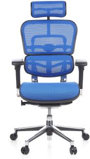 hjh OFFICE Luxus Chefsessel ERGOHUMAN Netzstoff blau/schwarz