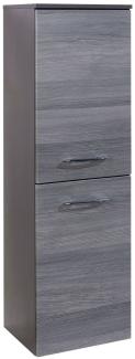 Midischrank >Graphit< in Dekor Eiche rauchsilber aus MDF - 40x130x35cm (BxHxT)