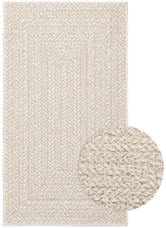 vidaXL Teppich Teppich ZIZUR Creme 80x150 cm Jute-Optik Indoor und Outdoor, Rechteckig, Höhe: 0 mm