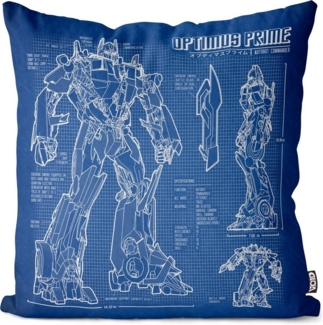 VOID Kissenbezug, Sofa-Kissen Optimus Prime Outdoor blaupause autobot transformer roboter