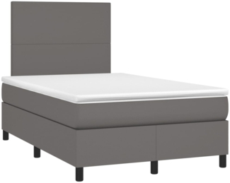 vidaXL Boxspringbett mit Matratze Grau 120x190 cm Kunstleder 3269969
