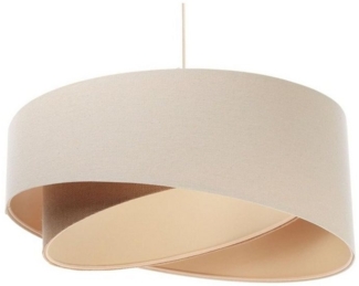 Licht-Erlebnisse Pendelleuchte RIVAS, ohne Leuchtmittel, Weiß Creme Beige E27 Ø 50 cm Stoff Metall Modern Wohnzimmer