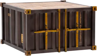 Couchtisch Cargon 85x85 cm von massivum Mangoholz und Metall braun Wohnzimmermöbel Industrie-Design, Containermöbel Sofatisch