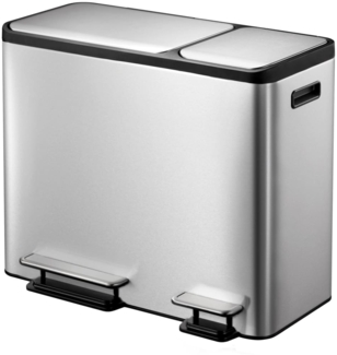 EKO Tretmülleimer EcoCasa 30 L+15 L Mattsilber 440010