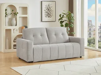 Vente-unique - ISISTIA Sofa Stoff Grau - B 100 cm x H 95 cm x L 202 cm