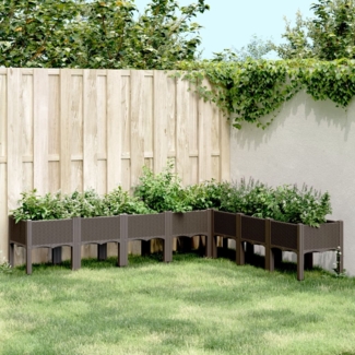 vidaXL Pflanzkasten mit Beinen Braun 200x160x42 cm PP 367915