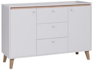 Kommode Sideboard Schrank KALMAR 135x90,5x40 cm in Weiss matt