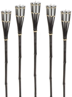 Bubble-Store Gartenfackel 5er Set Fackeln, Kerze mit Citronella Duft im Glas, Kerze, Gartenfackel