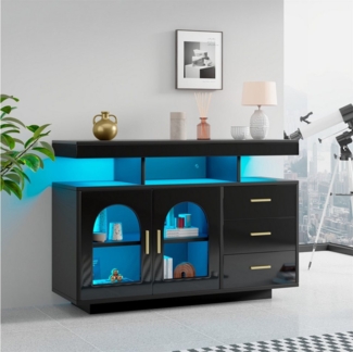 autolock Sideboard LED-Sideboard-Buffetschrank, 120 cm großer Kaffeebarschrank