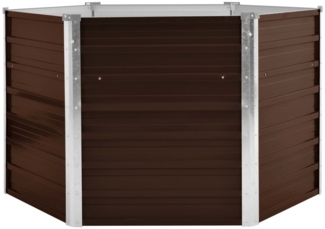 vidaXL Garten-Hochbeet Braun 129 x 129 x 77 cm Verzinkter Stahl 45721