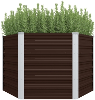 vidaXL Garten-Hochbeet Braun 129 x 129 x 77 cm Verzinkter Stahl 45721