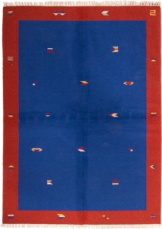 Morgenland Kelim Teppich - Trendy - 240 x 170 cm - dunkelblau