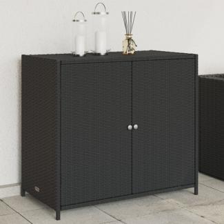 vidaXL Gartenschrank Schwarz 83x45x76 cm Poly Rattan 365543