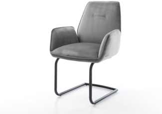Freischwinger Zoa-Flex Samt Grau Freischwinger rund Schwarz Taschenfederkern