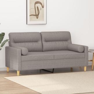 vidaXL 2-Sitzer-Sofa mit Zierkissen Taupe 140 cm Stoff 3200828