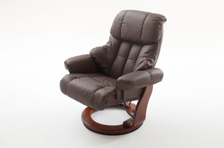 Relaxsessel mit Hocker CALGARY, braun/walnussfarben