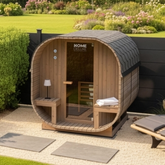 HOME DELUXE Outdoor Sauna CUBE DELUXE L - 184 x 220 cm für 4 Personen