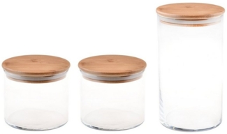 Neuetischkultur Vorratsglas Vorratsglas-Set 3-tlg. rund Melis, Glas, (Set, 3-tlg, 3 Vorratsgläser), Lebensmittelglas Vorratsbehälter Vakuumdeckel