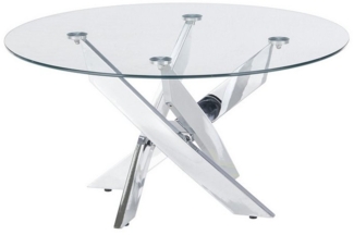Couchtisch >KOPENHAGEN< in klarglas / verchromt - 80x45x80 (BxHxT)