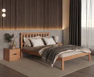Krok Wood Massivholzbett Sofia mit Kopfteil in Buche