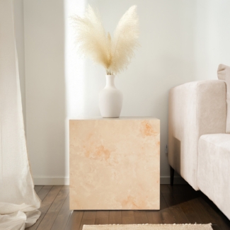 HOME DELUXE Couchtisch Marmor AMIRI M - 50 x 50 cm Sandstein