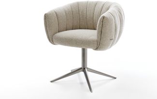 Drehstuhl Jada-Flex Webstoff Soft Beige Fußkreuz Graphit 360° drehbar Wippfunktion Taschenfederkern