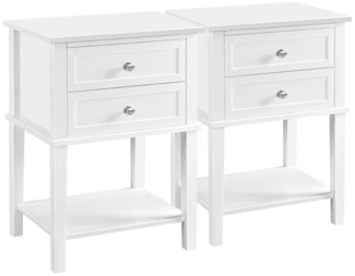 Yaheetech Nachttisch (2-St), Nachtschrank mit Schubladen und Ablage