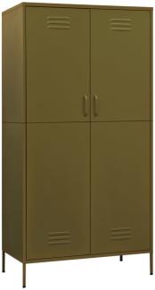 vidaXL Kleiderschrank, Stahl, Olivgrün, 90 x 50 x 180 cm