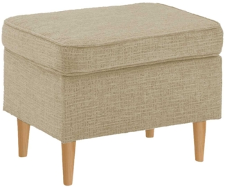 Hocker Cadiz / Charlotte A , Polyester , Beige , 63 x 43 x 42 cm