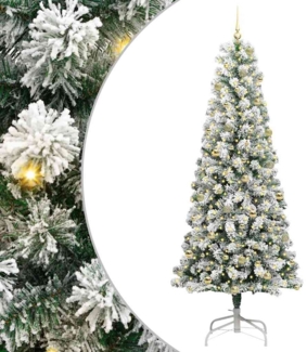 vidaXL Künstlicher klappbarer Weihnachtsbaum Grün und Weiß 240 cm 3395617