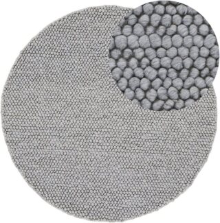 carpetfine Teppich Calo, rund, Höhe: 16 mm, Handweb Teppich, Uni-Farben, meliert, handgewebt, 70% Wolle