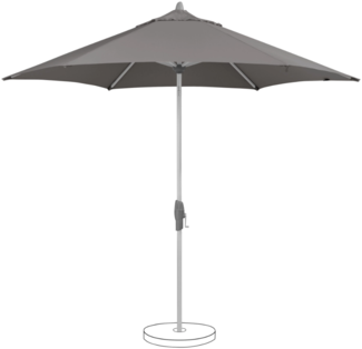 Suncomfort by Glatz Sonnenschirm / Kurbelschirm "Shell Turn", stone grey, Ø 330 cm
