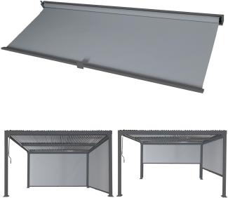 Seitenwand für Pergola HWC-L41, Pavillon Rollo Ersatzseitenwand, Stoff/Textil 3x3,7m ~ anthrazit